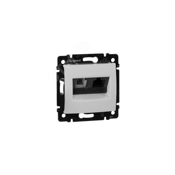 VALENA Розетка телефон/компьютер RJ11+RJ45 в рамку категория 5е белая Daccord/Legrand 770080