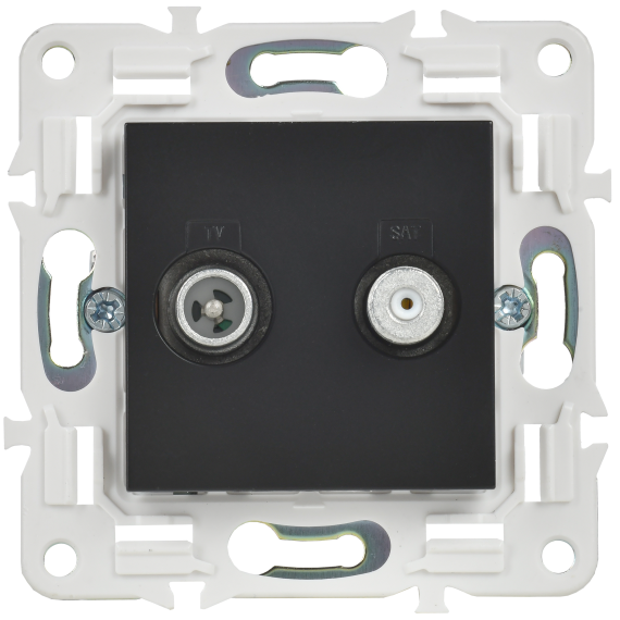 SKANDY Розетка двойная TV+SAT SK-A13Bl черный IEK