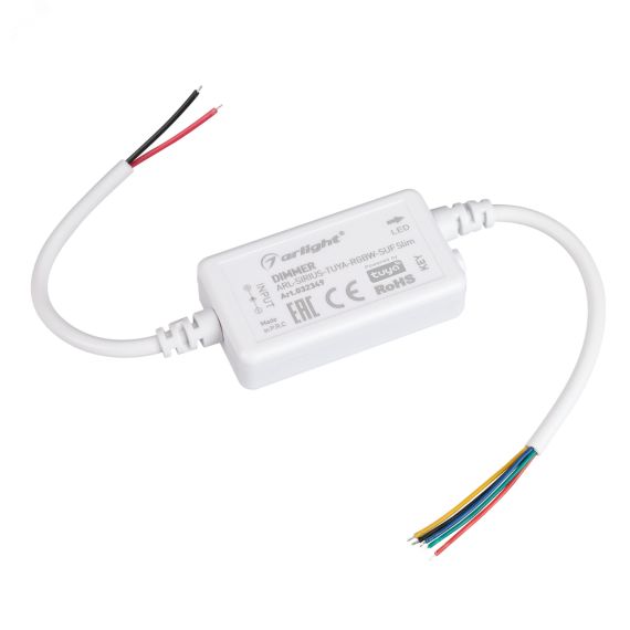 Диммер ARL-SIRIUS-TUYA-RGBW-SUF Slim (12-24V, 4x1.5A, 2.4G) (ARL, IP20 Пластик, 3 года) Arlight 032349