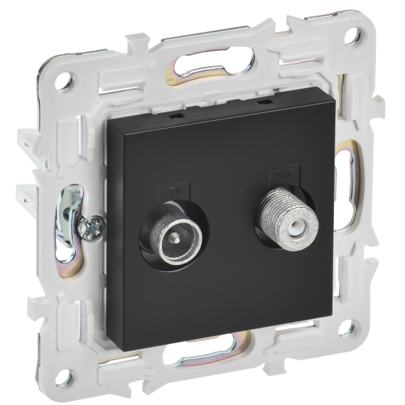 SKANDY Розетка двойная TV+SAT SK-A13Bl черный IEK