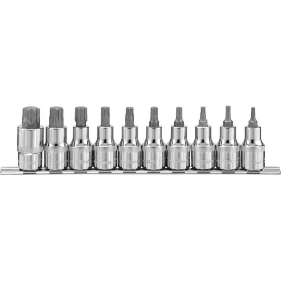 Набор насадок торцевых 1/2''DR с вставками-битами TORX® на держателе, T20-T70, 55 мм, 10 предметов Ombra 912910