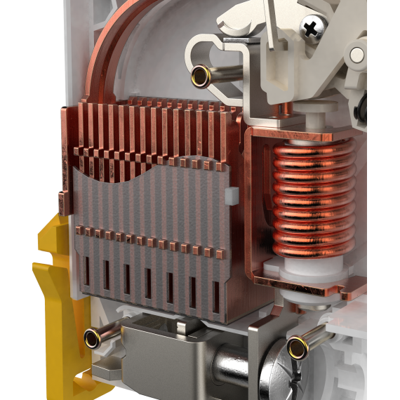 Дугогасительная камера типа деионная решетка из 14 омедненных ферромагнитных пластин