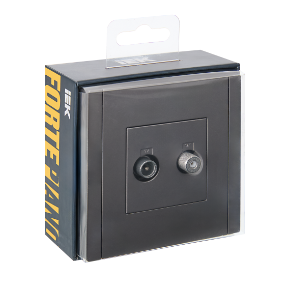 FORTE&PIANO Розетка двойная TV+SAT FP538 сталь IEK