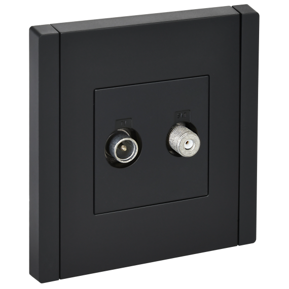 FORTE&PIANO Розетка двойная TV+SAT FP138 черный IEK