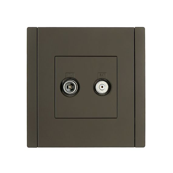 FORTE&PIANO Розетка двойная TV+SAT FP338 серый IEK