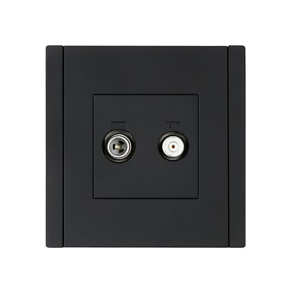 FORTE&PIANO Розетка двойная TV+SAT FP138 черный IEK