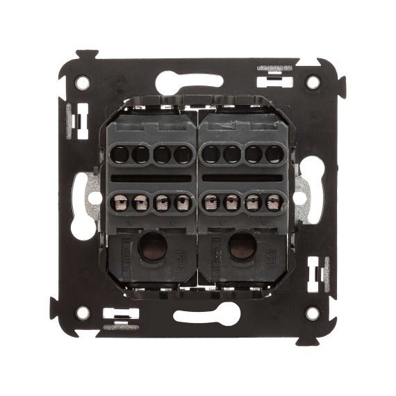 Инвертор двухклавишный в стену, &quot;Avanti&quot;, &quot;Черный матовый&quot;