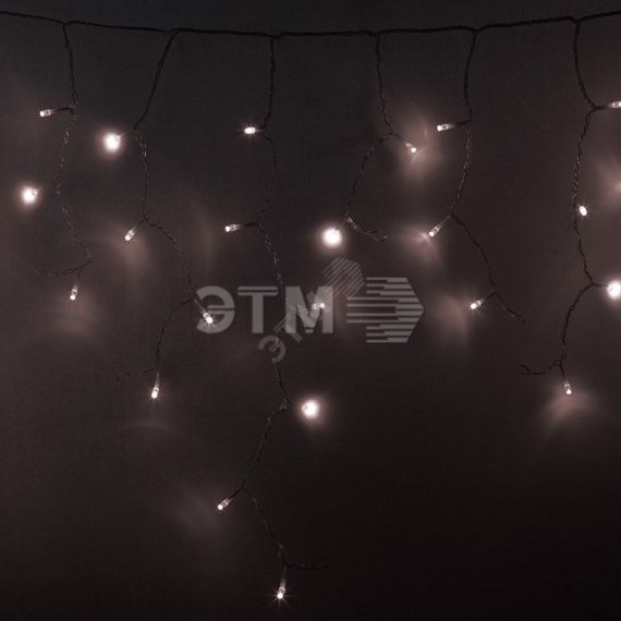 Гирлянда Айсикл Бахрома светодиодный, 2,4 х 0,6 м, прозрачный провод, 230 В, диоды тёплый белый, 88 LED Neon-Night 255-056