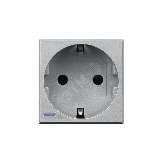Axolute Розетка 2К+З 10/16 А 250 В боковые заземляющие контакты Schuko автоматические клеммы алюминий немецкий стандарт LEGRAND HC4141W