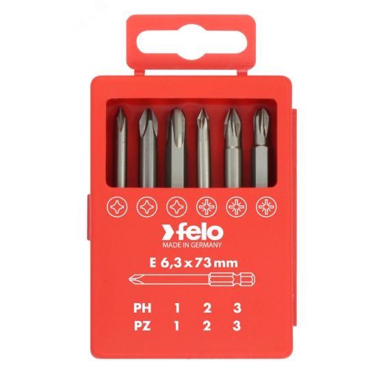 Набор бит PZ/PH Industrial 73 мм в кейсе, 6 шт Felo 03291716