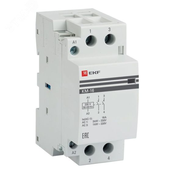 Контактор модульный двухполюсный 16А 220В (2НО) EKF km-2-16-20