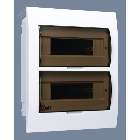 Щит распределительный встраиваемый ЩРВ-П-24 IP41 пластиковый прозрачная дверь SE (Dekraft) 31006DEK