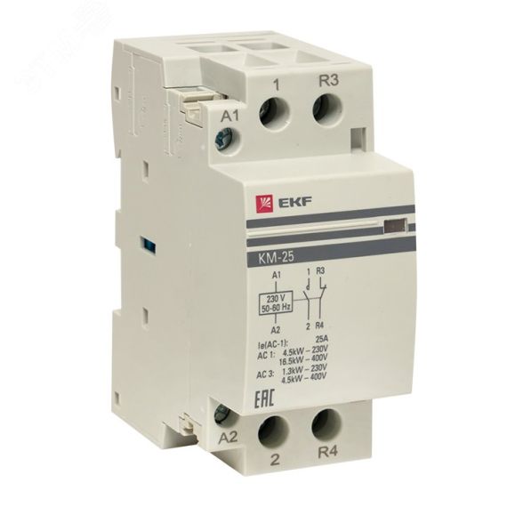 Контактор модульный КМ 25А NО+NC (2 мод) EKF km-2-25-11