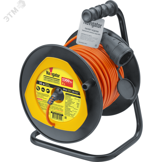 Удлинитель силовой NPE-LM-30-X-2x0.75 для садовой техники б/з 30м ПВС 2х0,75 1300 Вт IP44 Navigator Group 93915