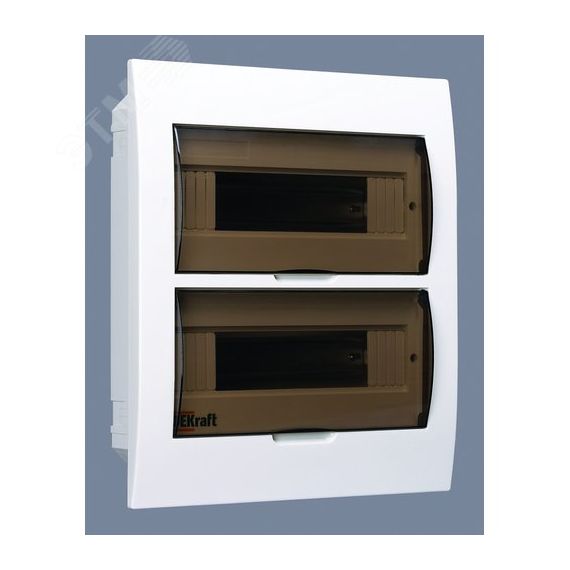 Щит распределительный встраиваемый ЩРВ-П-24 IP41 пластиковый прозрачная дверь SE (Dekraft) 31006DEK