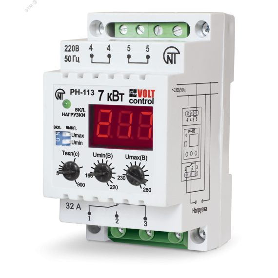 Реле напряжения РН-113 32А Новатек-Электро 3425600113