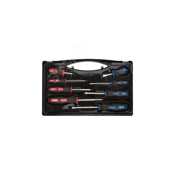 Отвертки ''Универсал'' Профи, CrV сталь, прорезиненные ручки, в чемоданчике, набор 8 шт FIT 56042