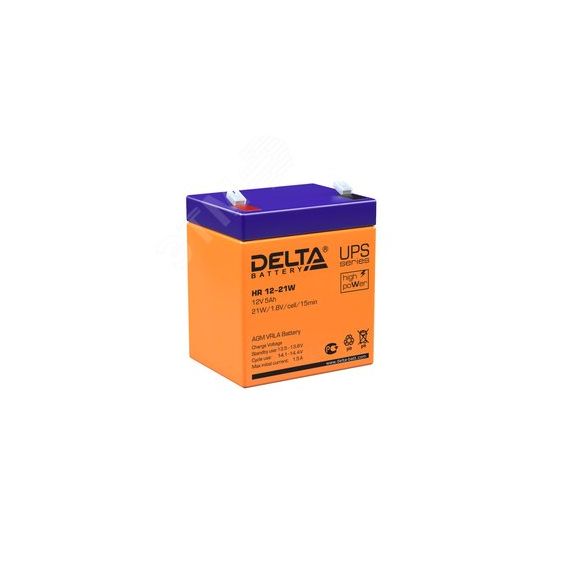 Аккумулятор HR 12В 5Ач Delta HR 12-21 W