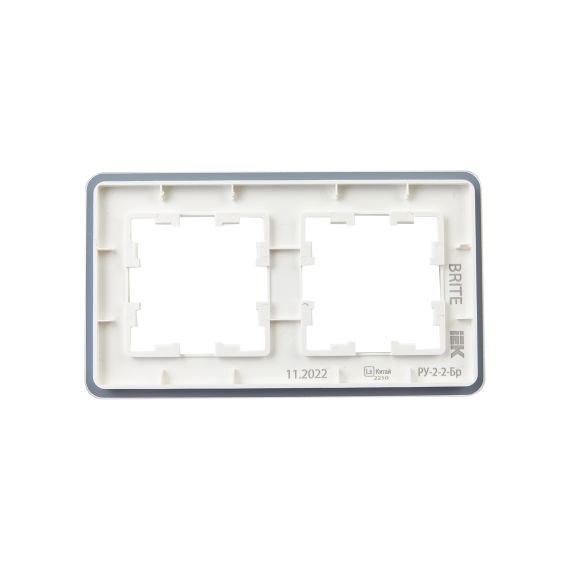 BRITE Рамка 2-местная РУ-2-2-Бр стекло белый RE IEK