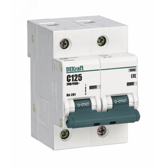 Выключатель автоматический двухполюсный 63А С ВА-201 10кА SE (Dekraft) 13004DEK