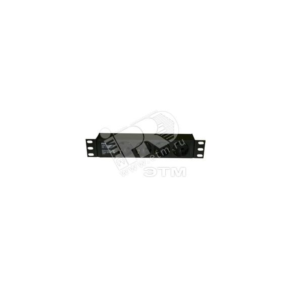 Блок розеток 10' 250В 1U 16А 4хSchuko IEC 60320 C14 алюминиевый Hyperline 255009
