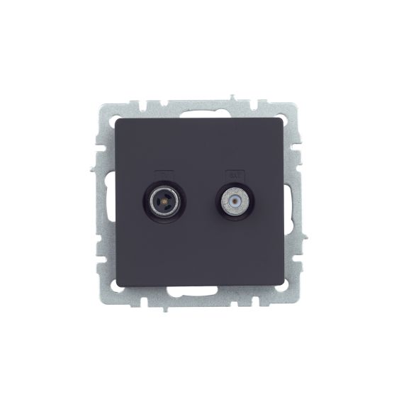 BRITE Розетка двойная TV+SAT РТВ/РСп12-БрГ графит IEK