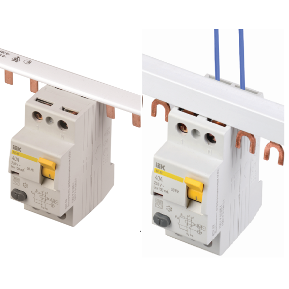 Возможность одновременного присоединения шиной FORK и гибким проводником для распределения питания ц