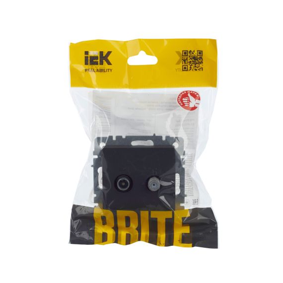BRITE Розетка двойная TV+SAT РТВ/РСп12-БрГ графит IEK