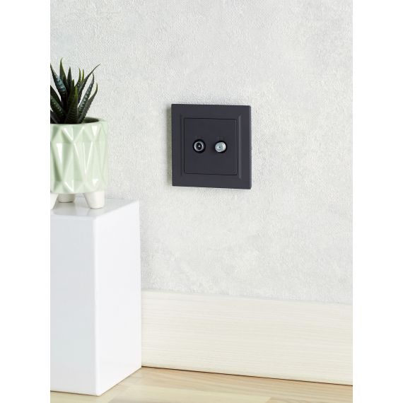 BRITE Розетка двойная TV+SAT РТВ/РСп12-БрГ графит IEK