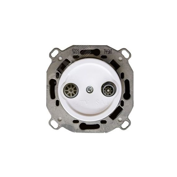 Розетка TV/R-SAT проходная (скрытый монтаж), Белый Бирони B3-304-21