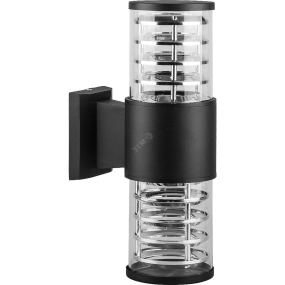 Светильник НБУ-2х60w вверх/вниз Е27 IP54 черный FERON DH0802