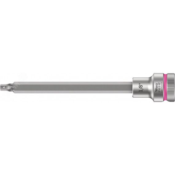 Головка торцевая 8740 B Hex-Plus HF Zyklop со вставкой под внутренний шестигранник DR 3/8 с функцией фиксации крепежа 1/8 x 107 мм WERA WE-003081