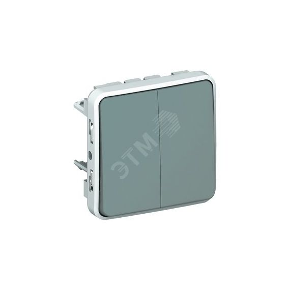 Plexo Переключатель двухклавишный IP55 серый LEGRAND 69525