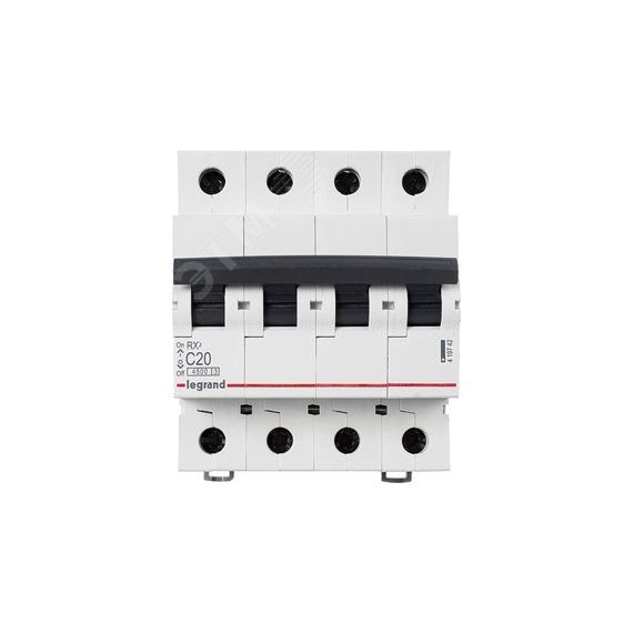 Выключатель автоматический четырехполюсный RX3 4,5 кА C 20 А Daccord/Legrand 419742