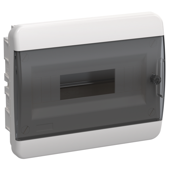 TEKFOR Корпус пластиковый ЩРВ-П-12 IP41 черная прозрачная дверь IEK