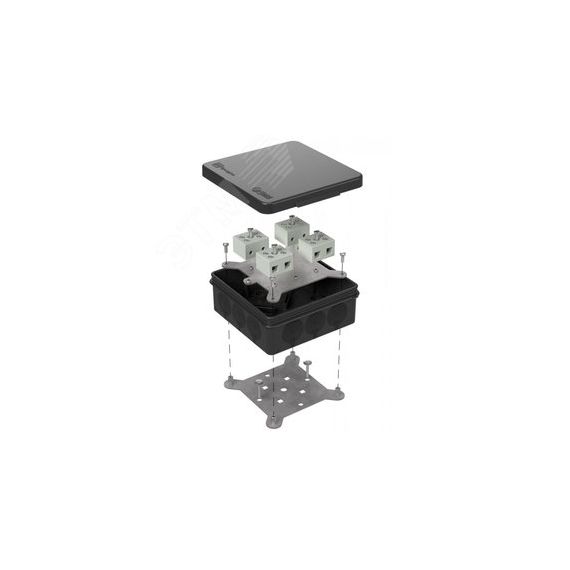 Коробка огнестойкая для о/п двухкомпонентная 60-0303-9005-FR10.0-8 Е15-Е120 100х100х40 RAL9005 Промрукав (17 шт/уп) Промрукав 60-0303-9005-FR10.0-8