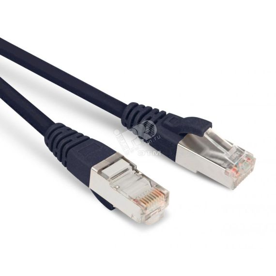 Патч-корд F/UTP экранированный категория 5е LSZH черный (10м) Hyperline 30999