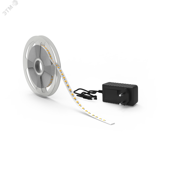 Лента светодиодная LED (комплект лента и драйвер) 2835/120-SMD 12 Вт/м 1200 Лм/м 4000К белый IP65 12 В DC 8 мм (катушка 5 м) Basic Gauss BT071