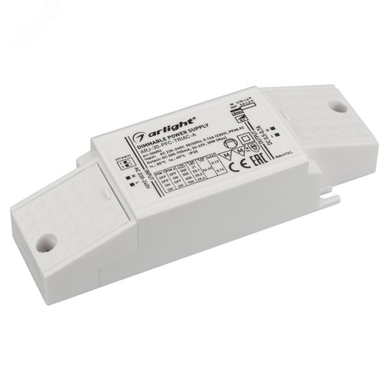 Блок питания ARJ-30-PFC-TRIAC-A (30W, 500-700mA) (ARL, IP20 Пластик, 5 лет) Arlight 026052