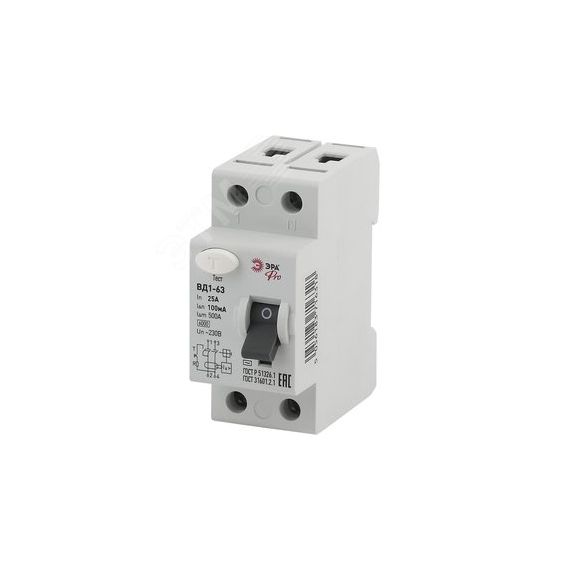 УЗО PRO NO-902-56 ВД1-63 2P 25А 100мА ЭРА Б0031895