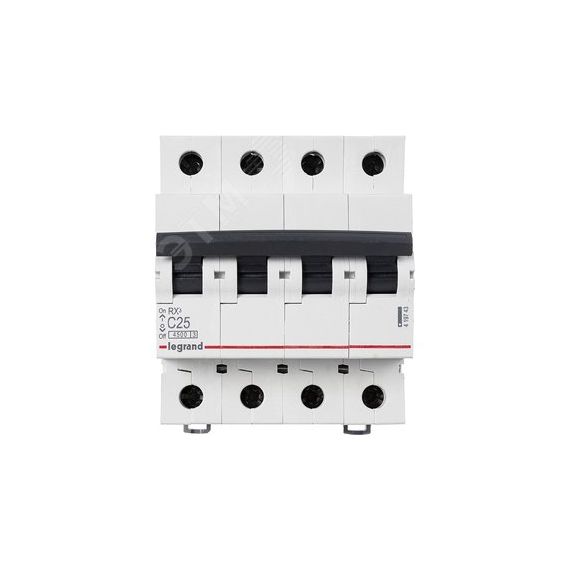 Выключатель автоматический четырехполюсный RX3 4,5 кА C 25 А Daccord/Legrand 419743