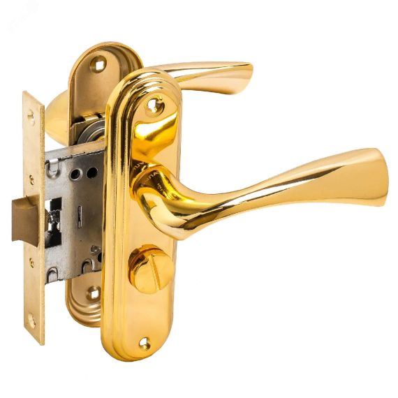 Защелка БУЛАТ ЗЩ1-Д03.05 (Л) НОМОС золото ЛЕВАЯ ВНУТР/ПРАВАЯ НАРУЖНЯЯ с фиксацией ПТК 13959