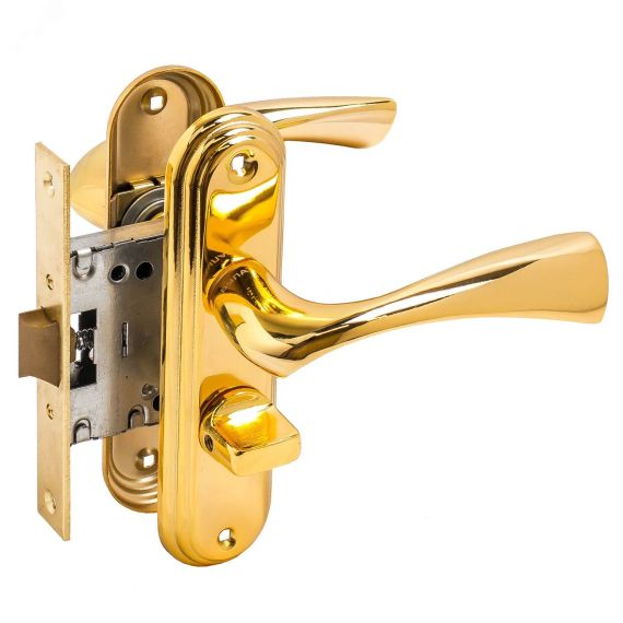 Защелка БУЛАТ ЗЩ1-Д03.05 (П) НОМОС золото ПРАВАЯ ВНУТР/ЛЕВАЯ НАРУЖНЯЯ с фиксацией ПТК 13951