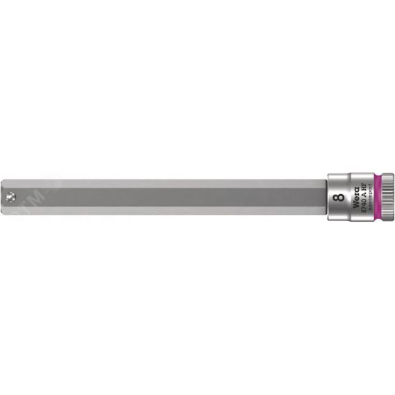 Головка торцевая 8740 A Hex-Plus HF Zyklop со вставкой под внутренний шестигранник DR 1/4 с функцией фиксации крепежа 8 x 100 мм WERA WE-003340