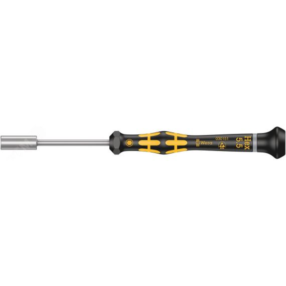 Отвёртка торцевая антистатическая для прецизионных работ 1569 ESD Kraftform Micro 3.2 x 60 мм WERA WE-030415