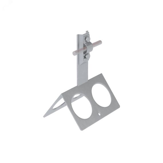 Коньковый держатель болтовой с широким основанием для прутка D 5-10 мм H100 мм CU КМ-профиль MA0124