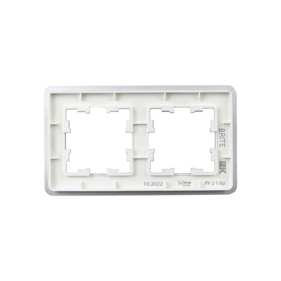 BRITE Рамка 2-местная РУ-2-1-Бр металл алюминий RE IEK