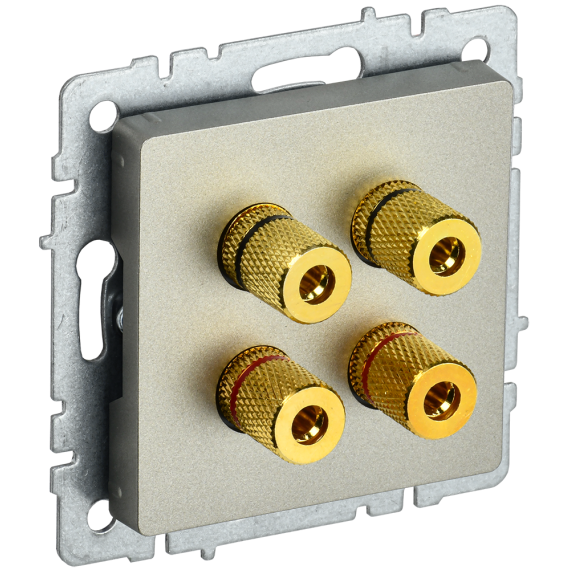 BRITE Аудиорозетка 4-местная РА10-БрШ шампань IEK