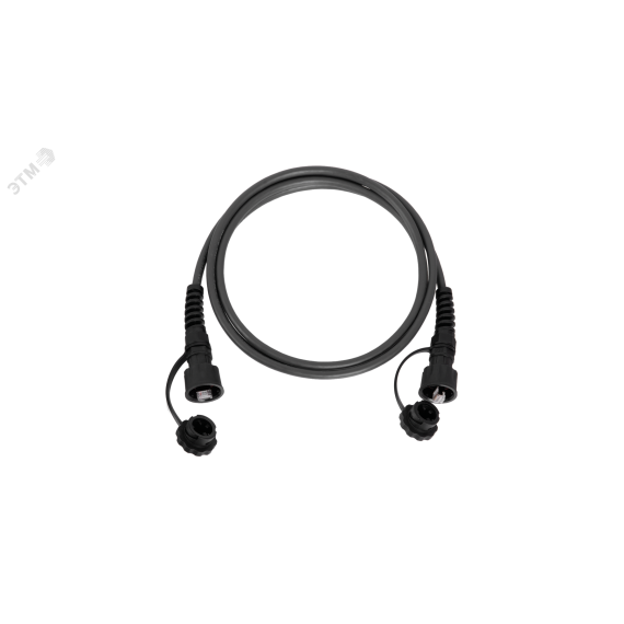 Индустриальный шнур F/UTP 4 пары, Кат.6 2хRJ45/8P8C, T568B, 7х0,160мм, IP67, PUR, черный, 3м NIKOMAX/NIKOLAN NMC-PC4SE55B-030-IS-BK