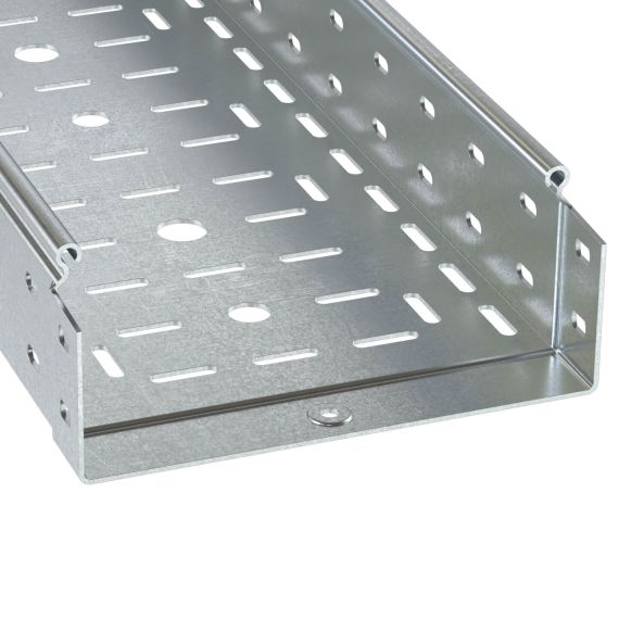 Лоток перфорированный 100х80 L 3000 толщ. 1,2 мм, горячеоцинкованный